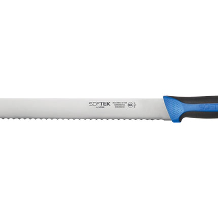 Winco KSTK-121 Sof-Tek 12" High Carbon German Steel Wavy Edge Slicing Knife