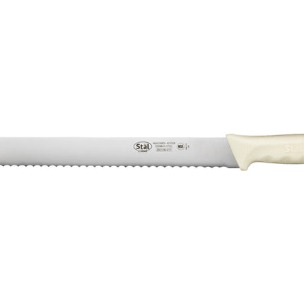 Winco KWP-121 Stäl 12" Straight Bread Knife with White Handle