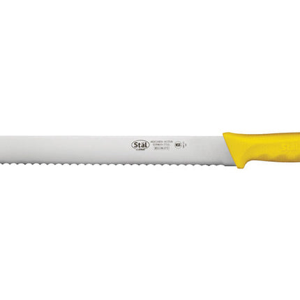 Winco KWP-121Y Stäl 12" Straight Bread Knife with Yellow Handle