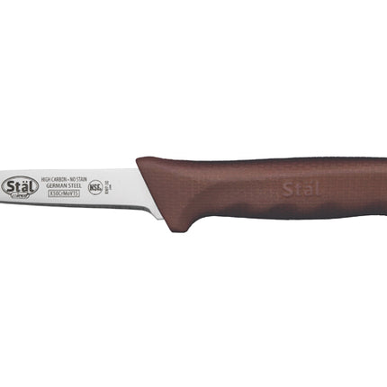 Winco KWP-30N Stäl 3-1/4" Paring Knife with Brown Polypropylene Handle, 2-Pack