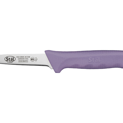 Winco KWP-30P Stäl 3-1/4" Allergen-Free Paring Knife with Purple Polypropylene Handle, 2-Pack