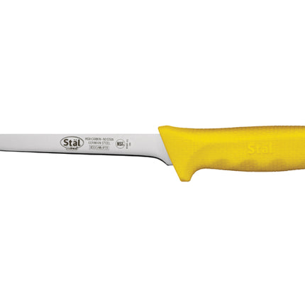 Winco KWP-61Y Stäl 6" Straight Boning Knife with Yellow Handle