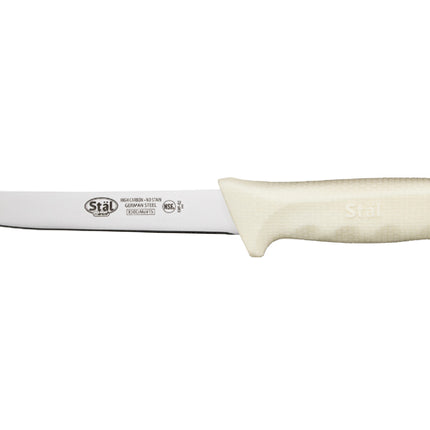 Winco KWP-62 Stäl Wide 6" Boning Knife with White Handle