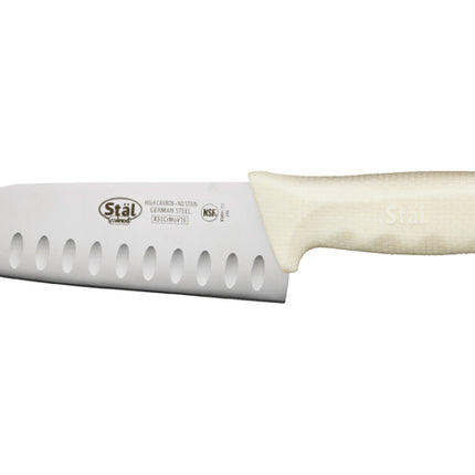 Winco KWP-70 Stäl 7" Santoku Chef Knife with White Handle