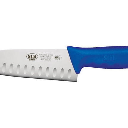 Winco KWP-70U Stäl 7" Santoku Chef Knife with Blue Handle