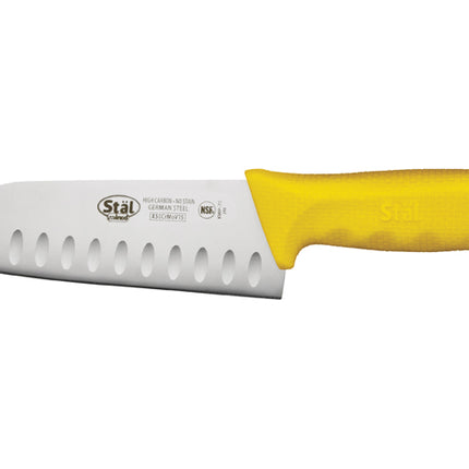 Winco KWP-70Y Stäl 7" Santoku Chef Knife with Yellow Handle