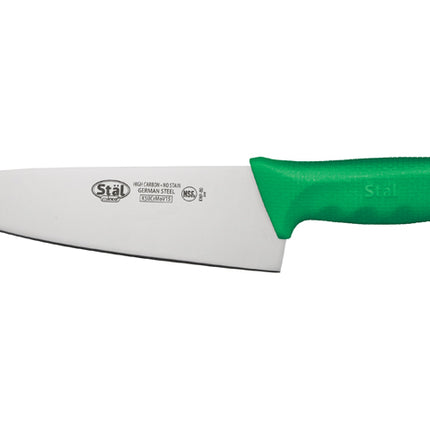 Winco KWP-80G Stäl 8" Chefs Knife with Green Handle