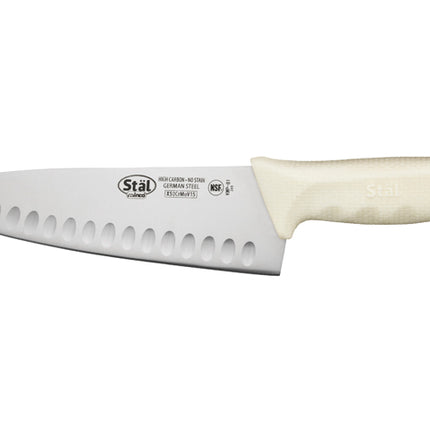 Winco KWP-81 Stäl 8" Chefs Knife with White Polypropylene Handle