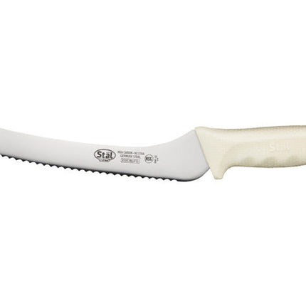 Winco KWP-92 9" Offset Serrated Bread Knife with White Handle