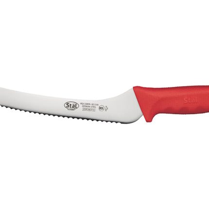 Winco KWP-92R 9" Offset Serrated Bread Knife with Red Handle