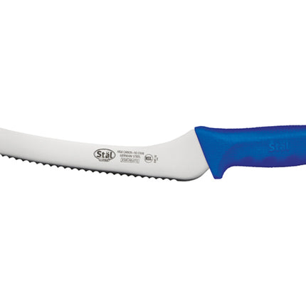 Winco KWP-92U 9" Offset Serrated Bread Knife with Blue Handle