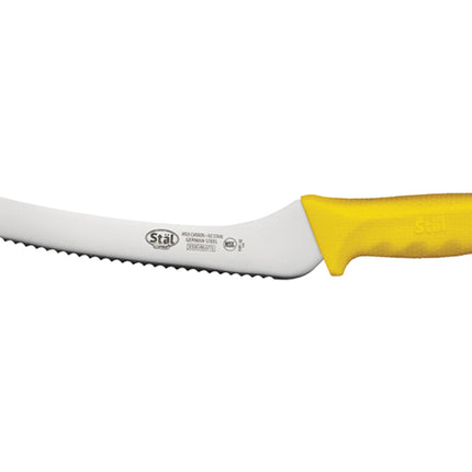 Winco KWP-92Y 9" Offset Serrated Bread Knife with Yellow Handle