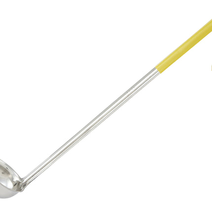 Winco LDC-1 1 oz LDC Series One-Piece Stainless Steel Serving Ladle With 12" Yellow Handle