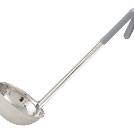 Winco LDC-12 12 oz LDC Series One-Piece Stainless Steel Serving Ladle With 12" Gray Handle