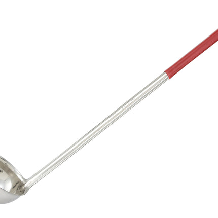 Winco LDC-2 2 oz LDC Series One-Piece Stainless Steel Serving Ladle With 12" Red Handle