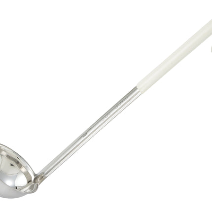 Winco LDC-3 3 oz LDC Series One-Piece Stainless Steel Serving Ladle With 12" Ivory Handle