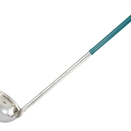 Winco LDC-4 4 oz LDC Series One-Piece Stainless Steel Serving Ladle With 12" Green Handle