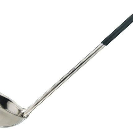 Winco LDCN-6K 6 oz Prime Series One-Piece Stainless Steel Serving Ladle With Black Handle