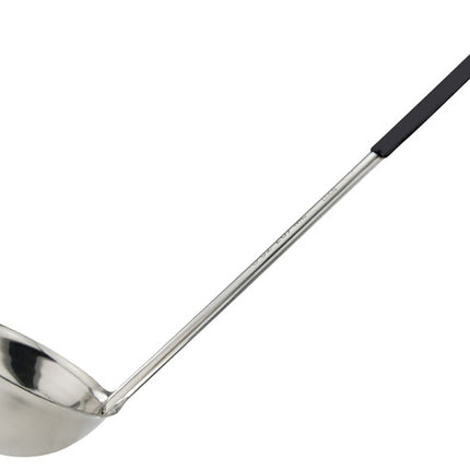 Winco LDCN-8K 8 oz Prime Series One-Piece Stainless Steel Serving Ladle With Black Handle