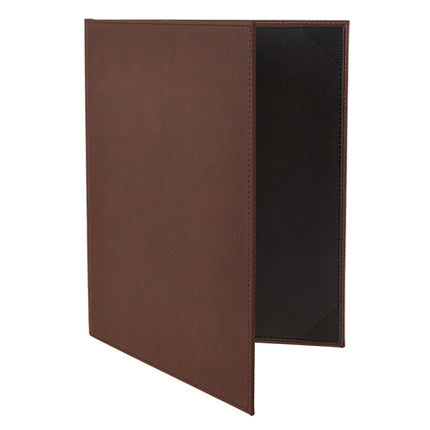 Winco LMD-811BN 8 1/2" x 11" Brown Leatherette Two Panel Menu Cover