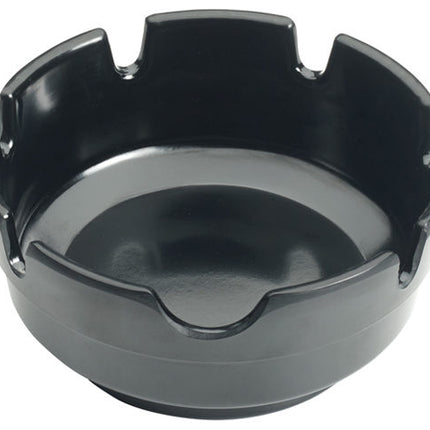 Winco MAS-4K 4 1/4" x 1 3/4" Black Plastic Ashtray