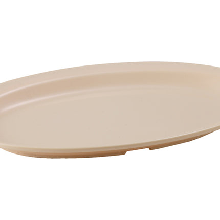 Winco MMPO-118 11 1/2" x 8" Tan Oval Melamine Platters