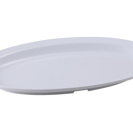 Winco MMPO-118W 11 1/2" x 8" White Oval Melamine Platters