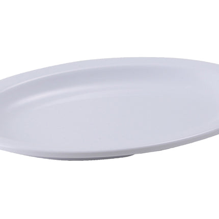 Winco MMPO-96W 9 3/4" x 6 3/4" White Oval Melamine Platters