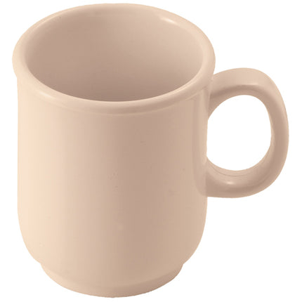 Winco MMU-8 8 oz. Bulbous Tan Melamine Mug 12/Pack