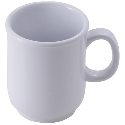 Winco MMU-8W 8 oz. Bulbous White Melamine Mug 12/Pack