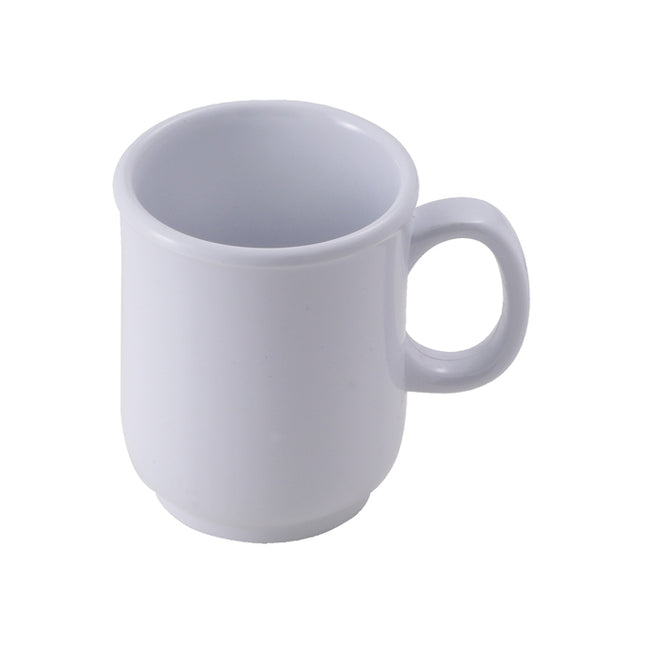 Winco MMU-8W 8 oz. Bulbous White Melamine Mug 12-Pack