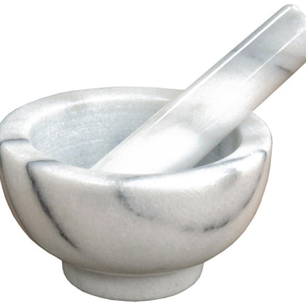 Winco MPS-42W 4 1/2" Marble Mortar and Pestle Set