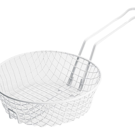 Winco MSBW-10 10" Non-Stick Coarse Mesh Breading Basket with White Plastic Coating