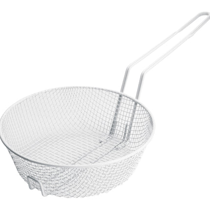 Winco MSBW-10M 10" Non-Stick Medium Mesh Breading Basket with White Plastic Coating