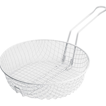 Winco MSBW-12 12" Non-Stick Coarse Mesh Breading Basket with White Plastic Coating