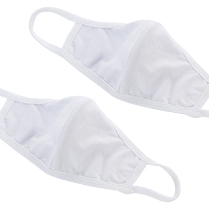 Winco MSK-1WML White Medium/Large 2-Ply Cotton Reusable Face Mask