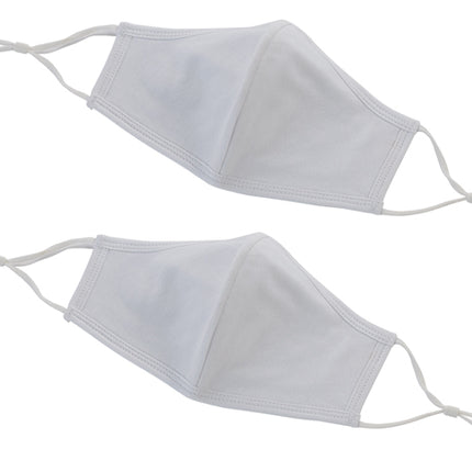 Winco MSK-2WML White Medium/Large 2-Ply Cotton Reusable Face Mask with Adjustable Ear Straps