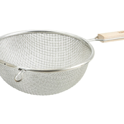 Winco MST-6D 6 1/4" Stainless Steel Medium Double Mesh Strainer