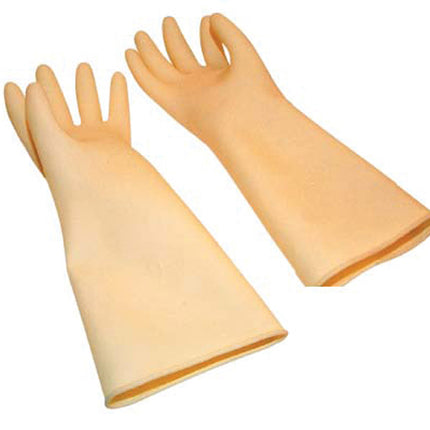 Winco NLG-816 16" Yellow Natural Latex Gloves