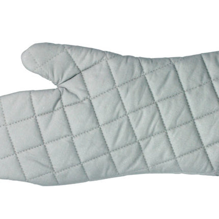 Winco OMS-13 Silver 13" Silicone Coated Oven Mitt with Cotton Interior