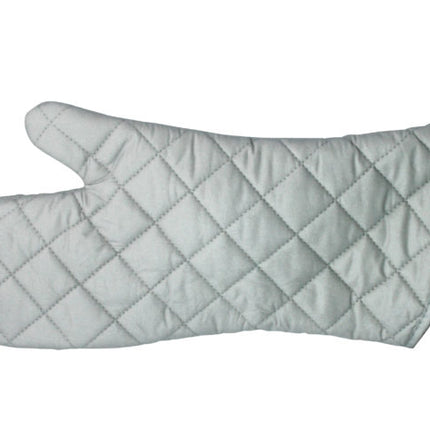 Winco OMS-15 Silver 15" Silicone Coated Oven Mitt with Cotton Interior