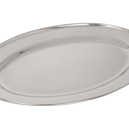 Winco OPL-16 Oval Stainless Steel 16" x 10-1/4" Platter