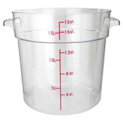 Winco PCRC-18 18 Qt. Clear Round Food Storage Container