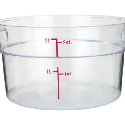 Winco PCRC-2 2 Qt. Clear Round Food Storage Container