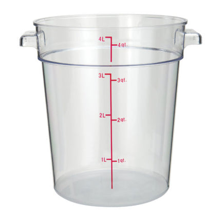 Winco PCRC-4 4 Qt. Clear Round Food Storage Container