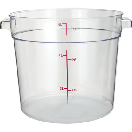 Winco PCRC-6 6 Qt. Clear Round Food Storage Container