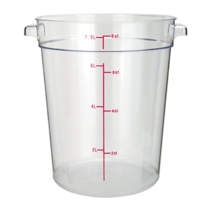 Winco PCRC-8 8 Qt. Clear Round Food Storage Container