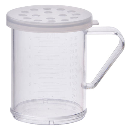 Winco PDG-10CXL 10 Oz. Clear Polycarbonate Dredge with Extra Large Hole Snap-On Lid