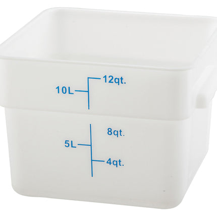 Winco PESC-12 12 Qt. White Square Food Storage Container