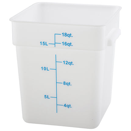 Winco PESC-18 18 Qt. White Square Food Storage Container